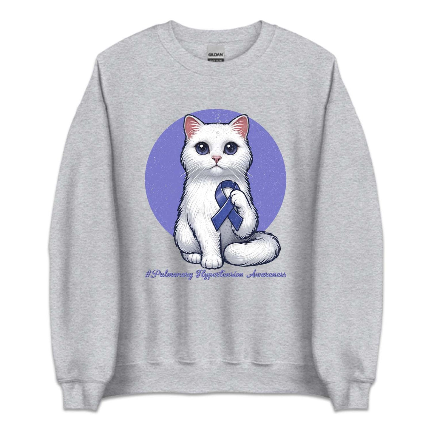 Pulmonary Hypertension Awareness Cat Holding Purple Ribbon | PRODUCT CODE: PLHPRTNSAW