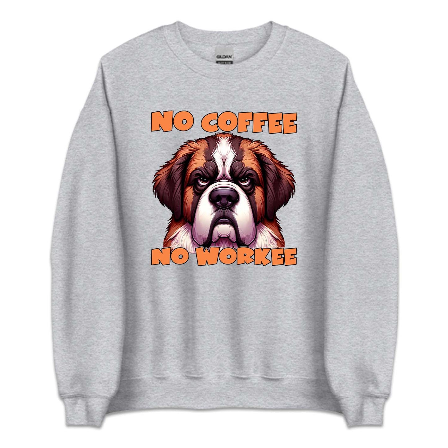 No Coffee No Workee Angry St. Bernard Dog | PRODUCT CODE: NCFEWRKANS