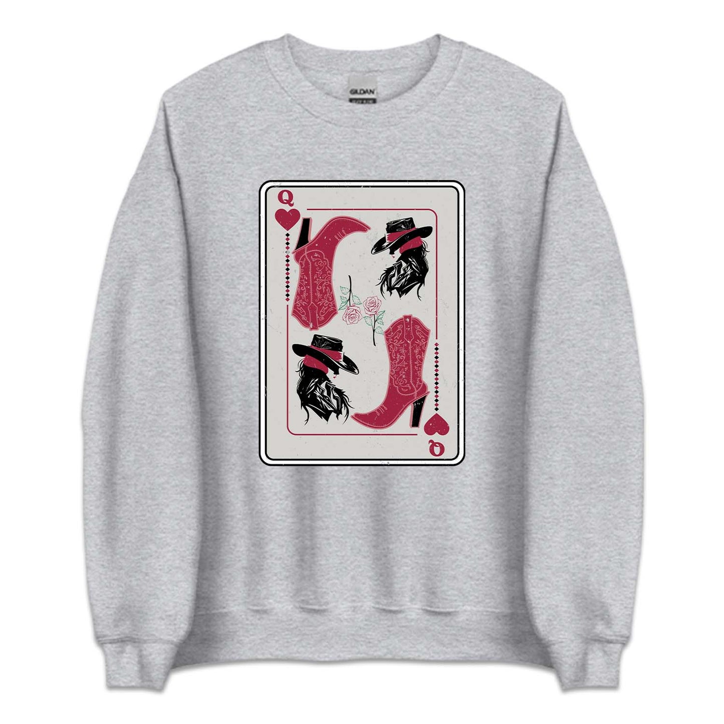 Western Cowgirl Queen of Hearts Poker Card | PRODUCT CODE: CWGQUNEHR