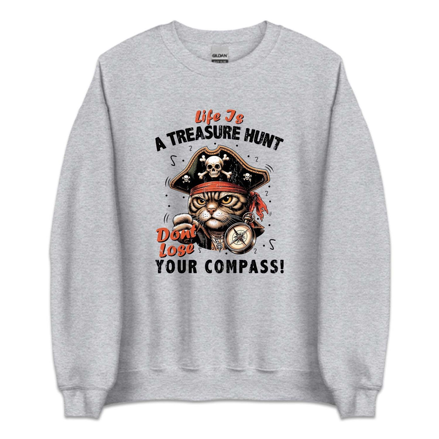 Life is A Treasure Hunt Don't Lose Your Compass Pirate Cat | PRODUCT CODE: PRTCAQUHNT
