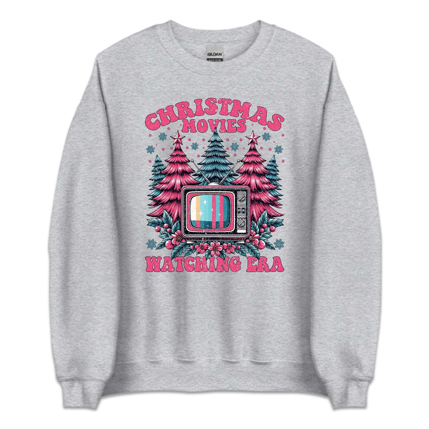 Pink Christmas Movies Watching Era Cozy Xmas Movie Night | PRODUCT CODE: PKCRTMVESWR
