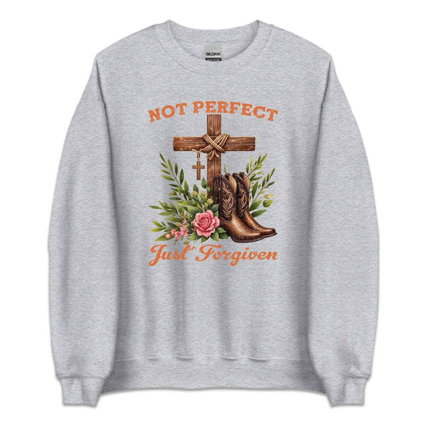 Not Perfect Just Forgiven Wooden Cross & Cowboy Boots | PRODUCT CODE: CHRWDNORS