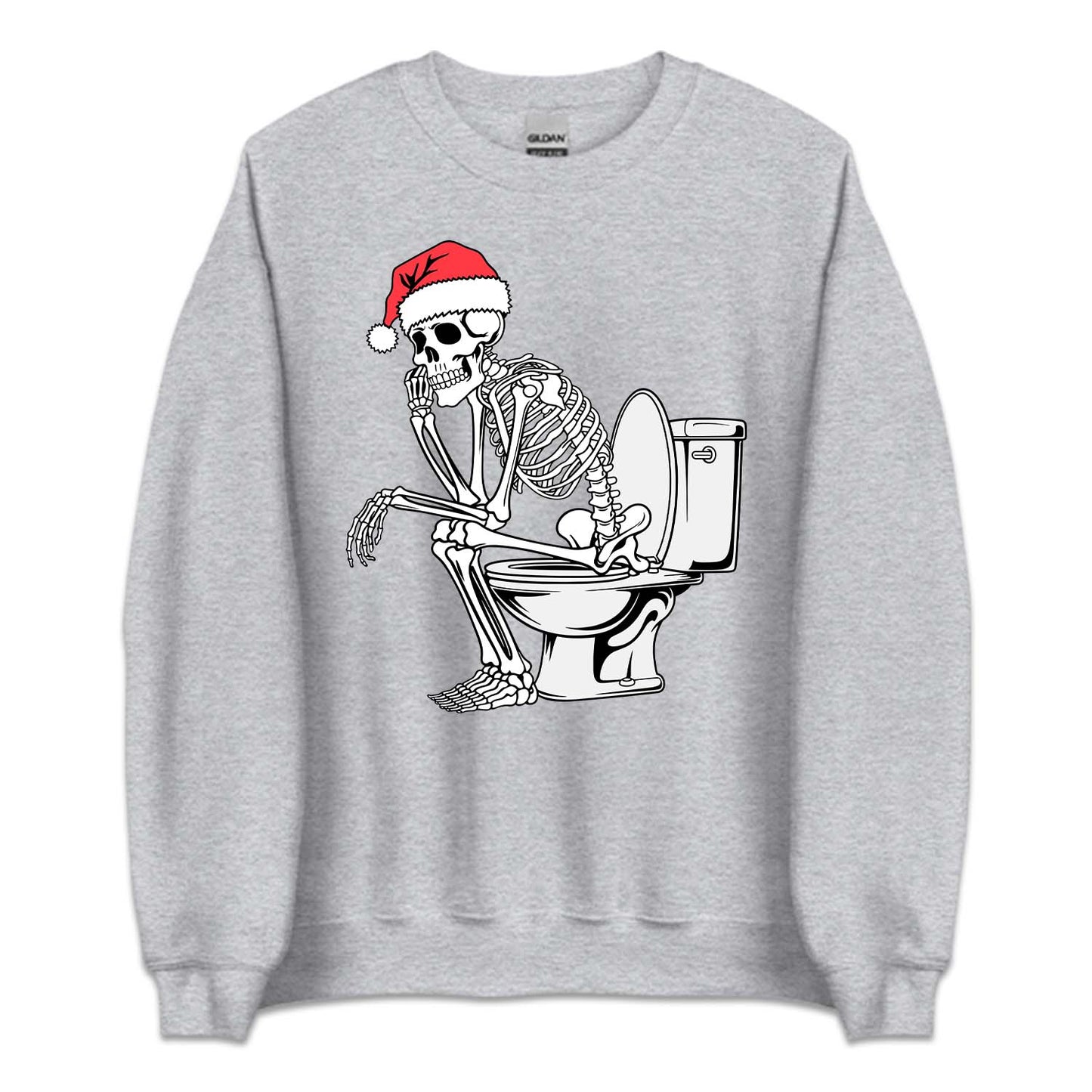 Christmas Skeleton on Toilet Dark Humor Sarcastic Xmas | PRODUCT CODE: SKLTCHRMOLW