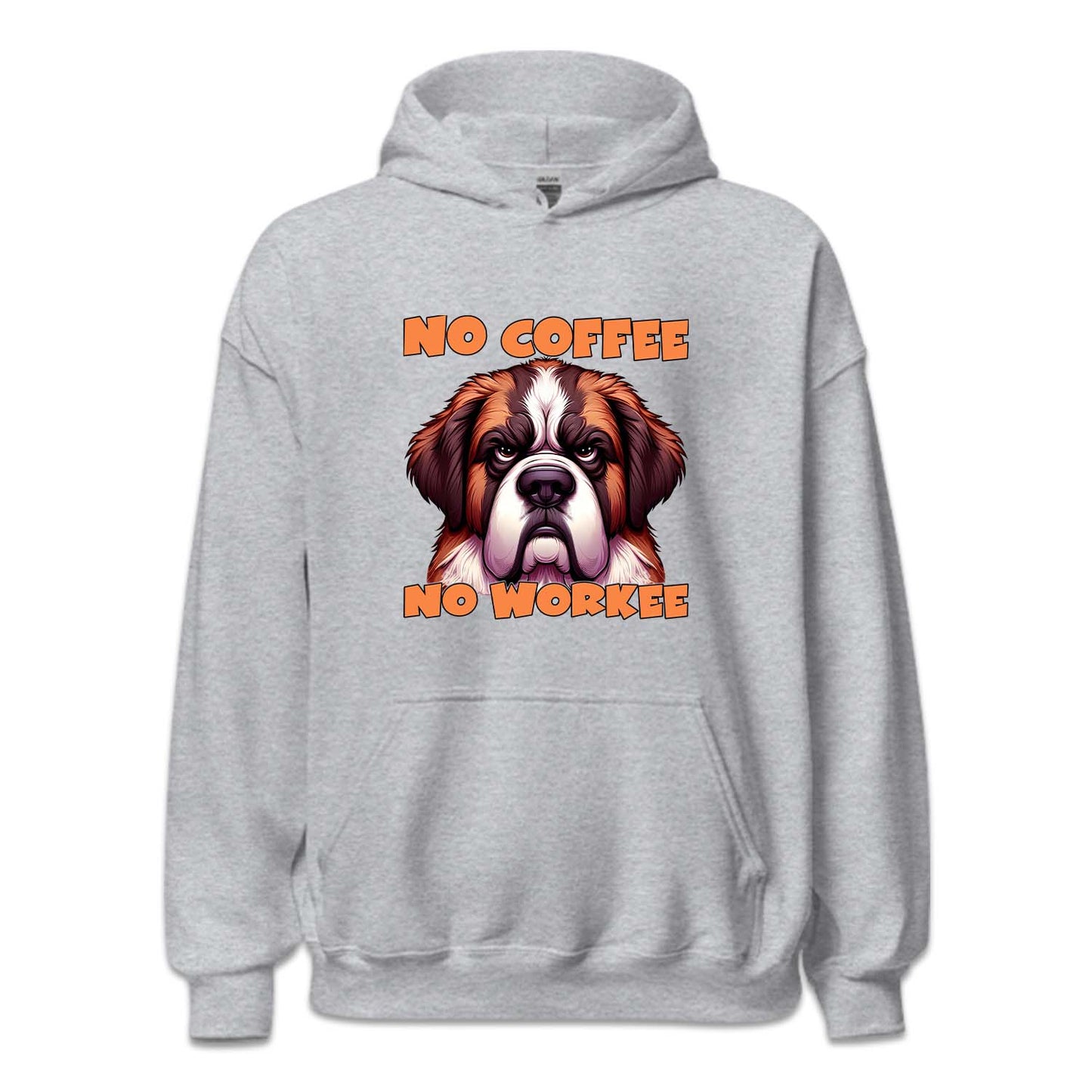 No Coffee No Workee Angry St. Bernard Dog | PRODUCT CODE: NCFEWRKANS