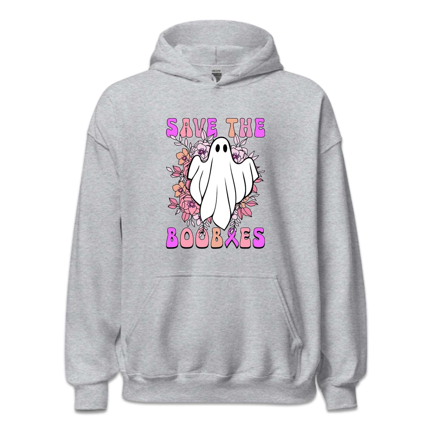 Save The Boobies Ghost With Flowers Halloween Breast Cancer | PRODUCT CODE: SVTHBOISHLB
