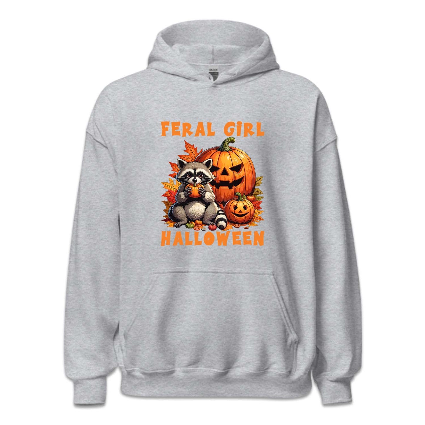 Feral Girl Halloween Spooky Raccoon & Pumpkin Autumn | PRODUCT CODE: FRGLEHWNE