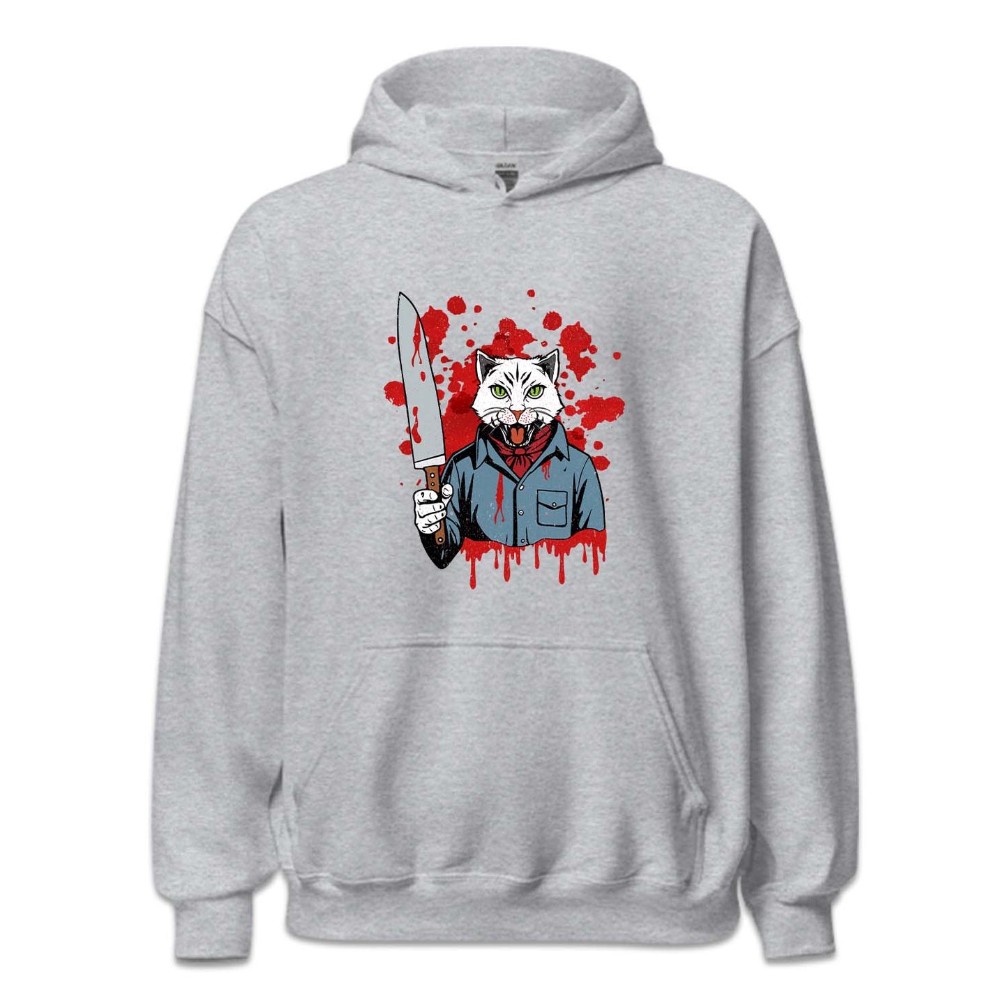 Cat Holding A Blood Knife Halloween Michael Meowers Scary Cat | PRODUCT CODE: CTAHLDBLKN