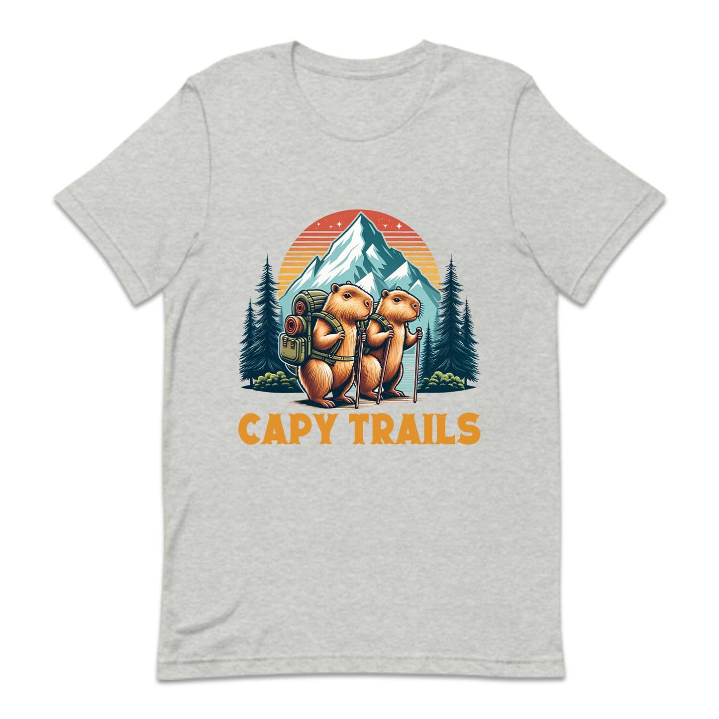 Retro Capybara Trails Hiking Nature Lover | PRODUCT CODE: CPYRILSHKN
