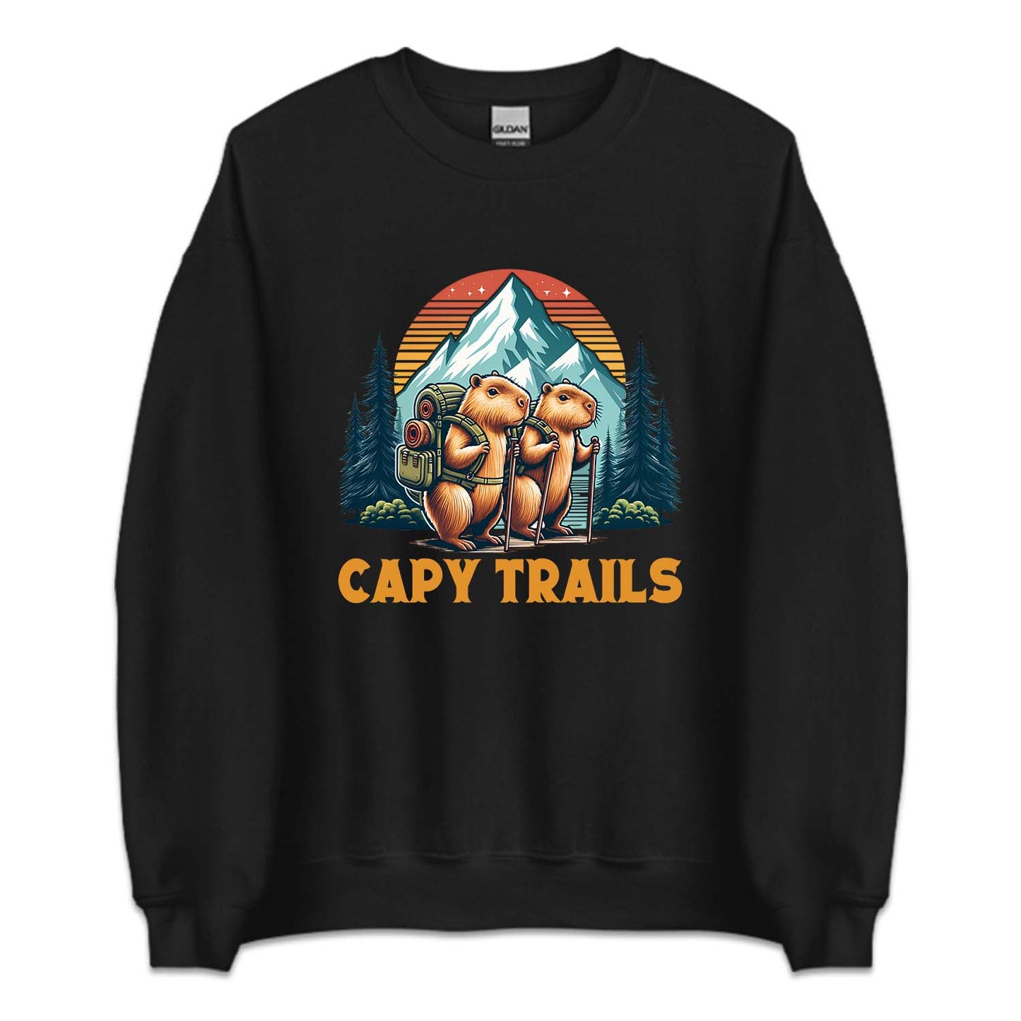 Retro Capybara Trails Hiking Nature Lover | PRODUCT CODE: CPYRILSHKN