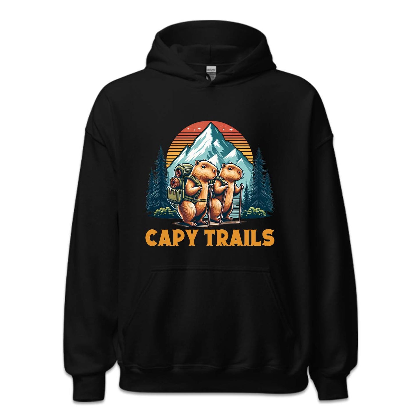 Retro Capybara Trails Hiking Nature Lover | PRODUCT CODE: CPYRILSHKN