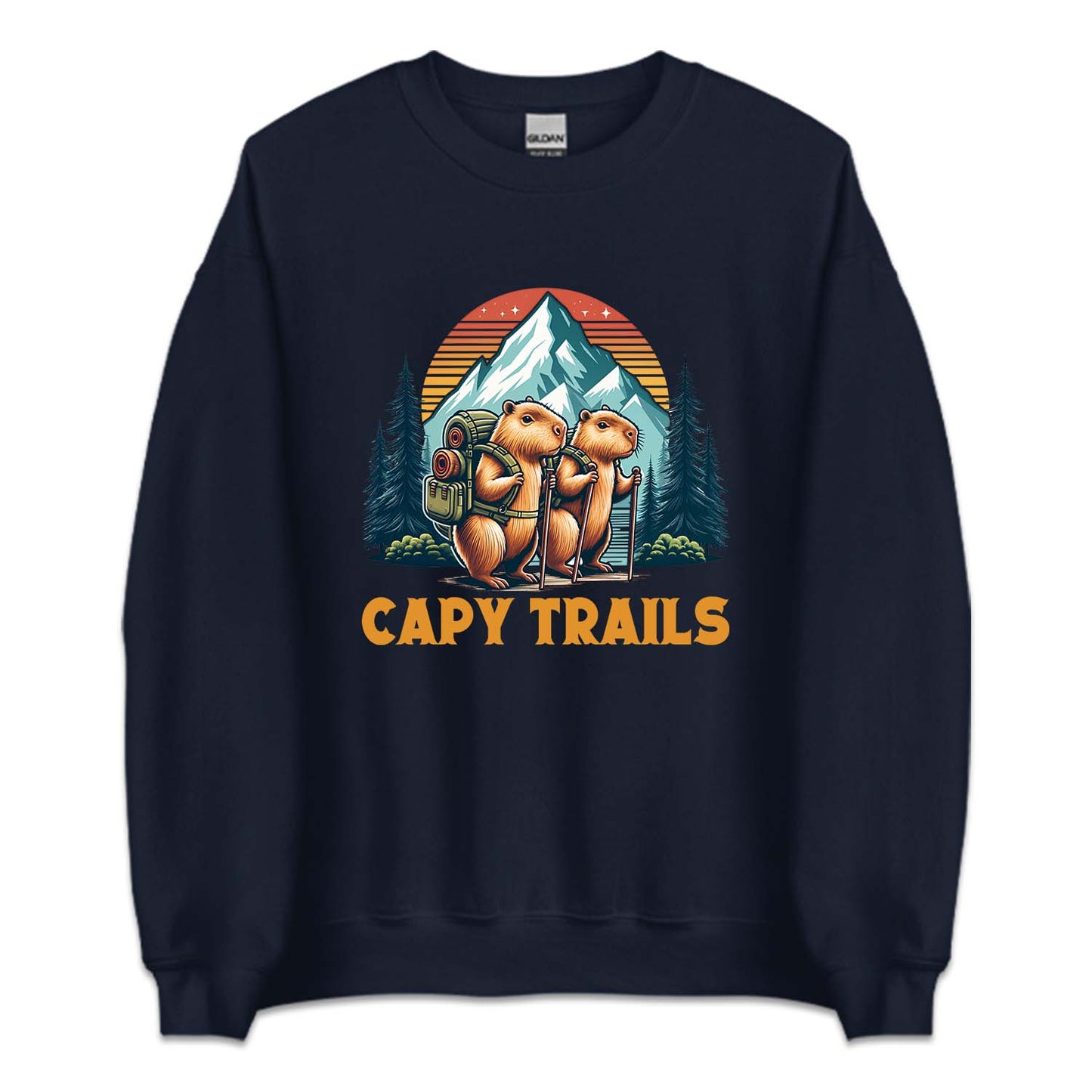 Retro Capybara Trails Hiking Nature Lover | PRODUCT CODE: CPYRILSHKN