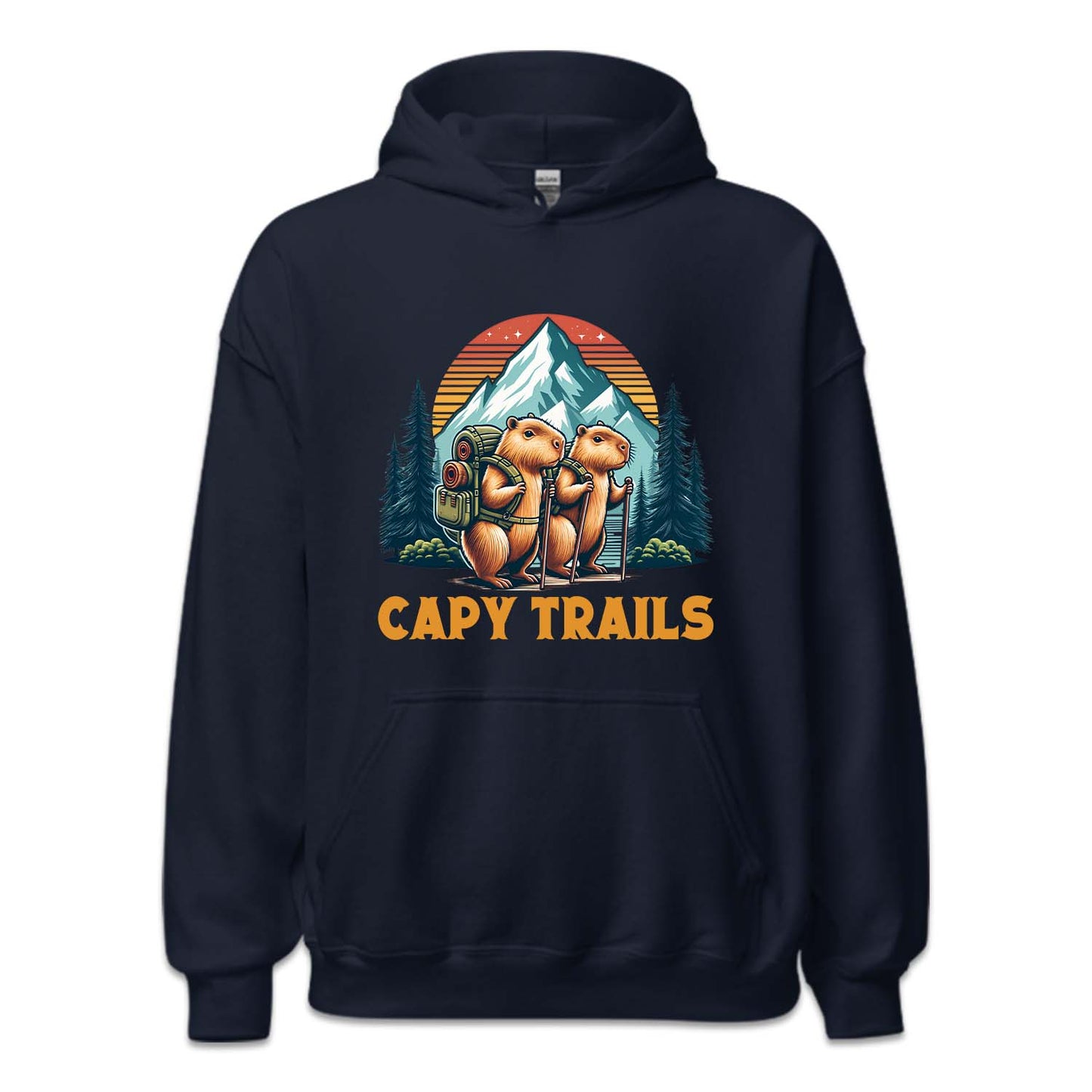 Retro Capybara Trails Hiking Nature Lover | PRODUCT CODE: CPYRILSHKN
