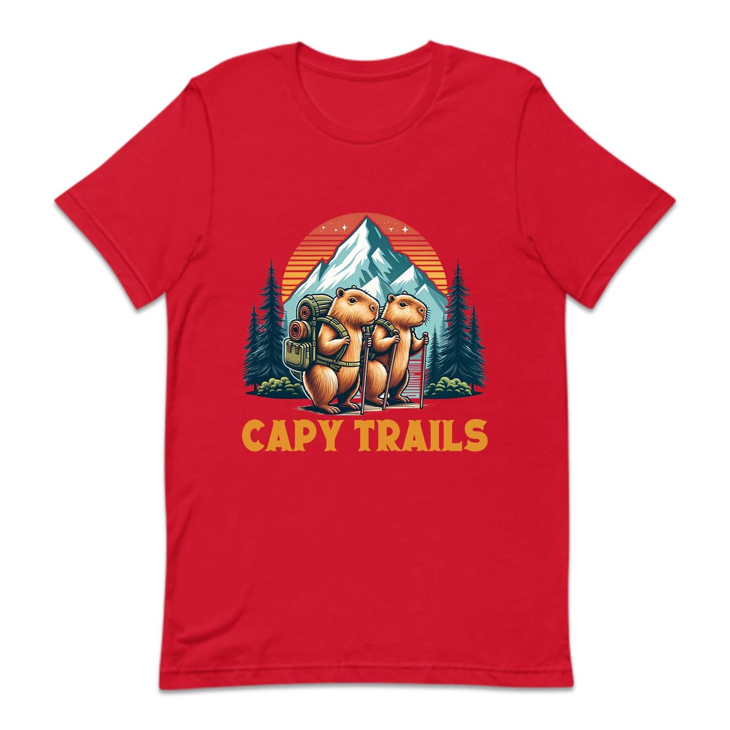 Retro Capybara Trails Hiking Nature Lover | PRODUCT CODE: CPYRILSHKN