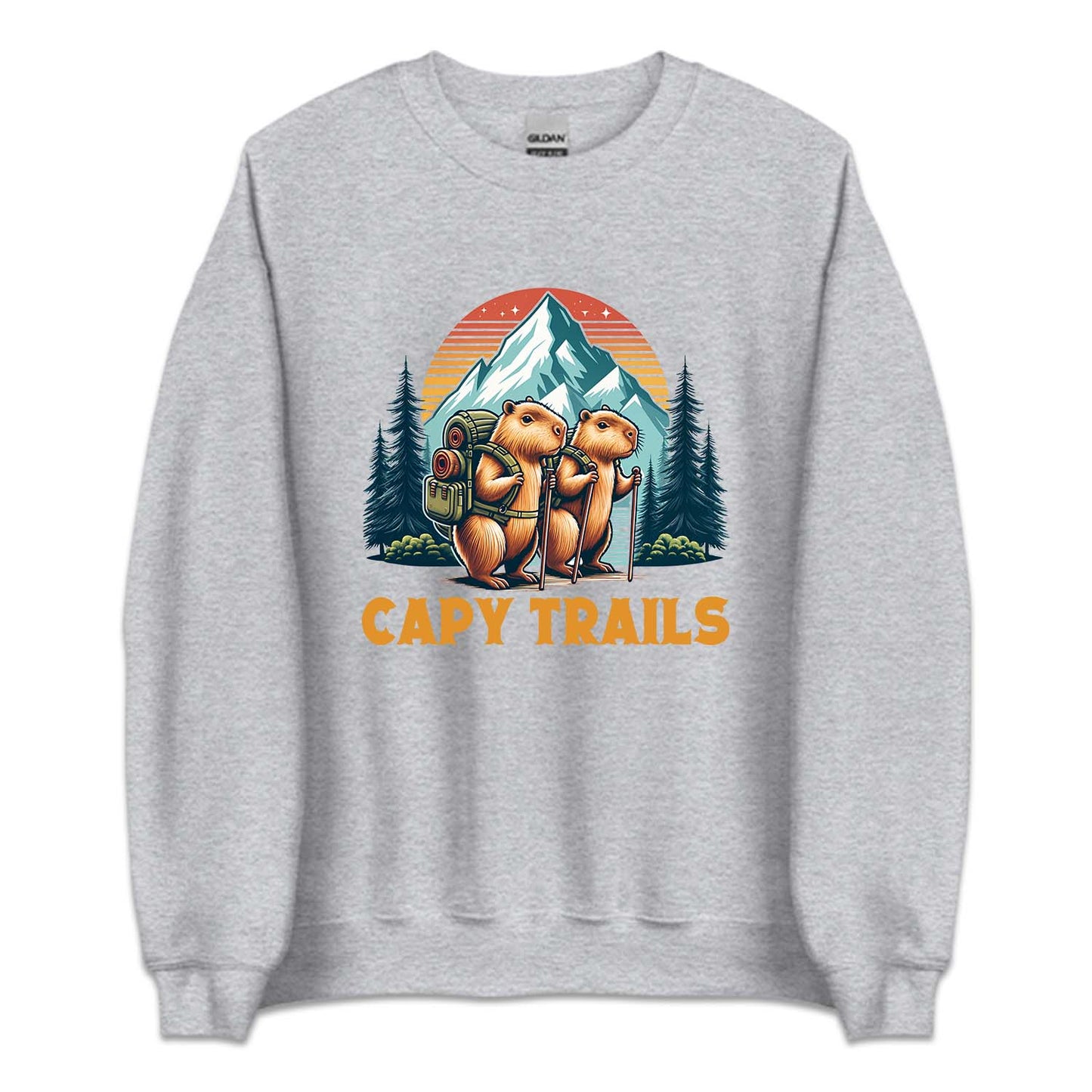 Retro Capybara Trails Hiking Nature Lover | PRODUCT CODE: CPYRILSHKN