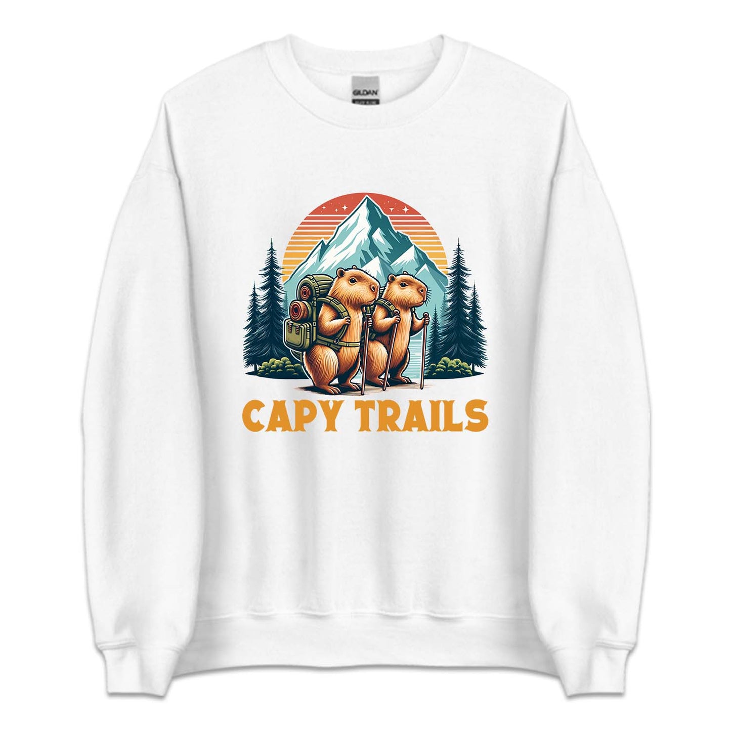 Retro Capybara Trails Hiking Nature Lover | PRODUCT CODE: CPYRILSHKN