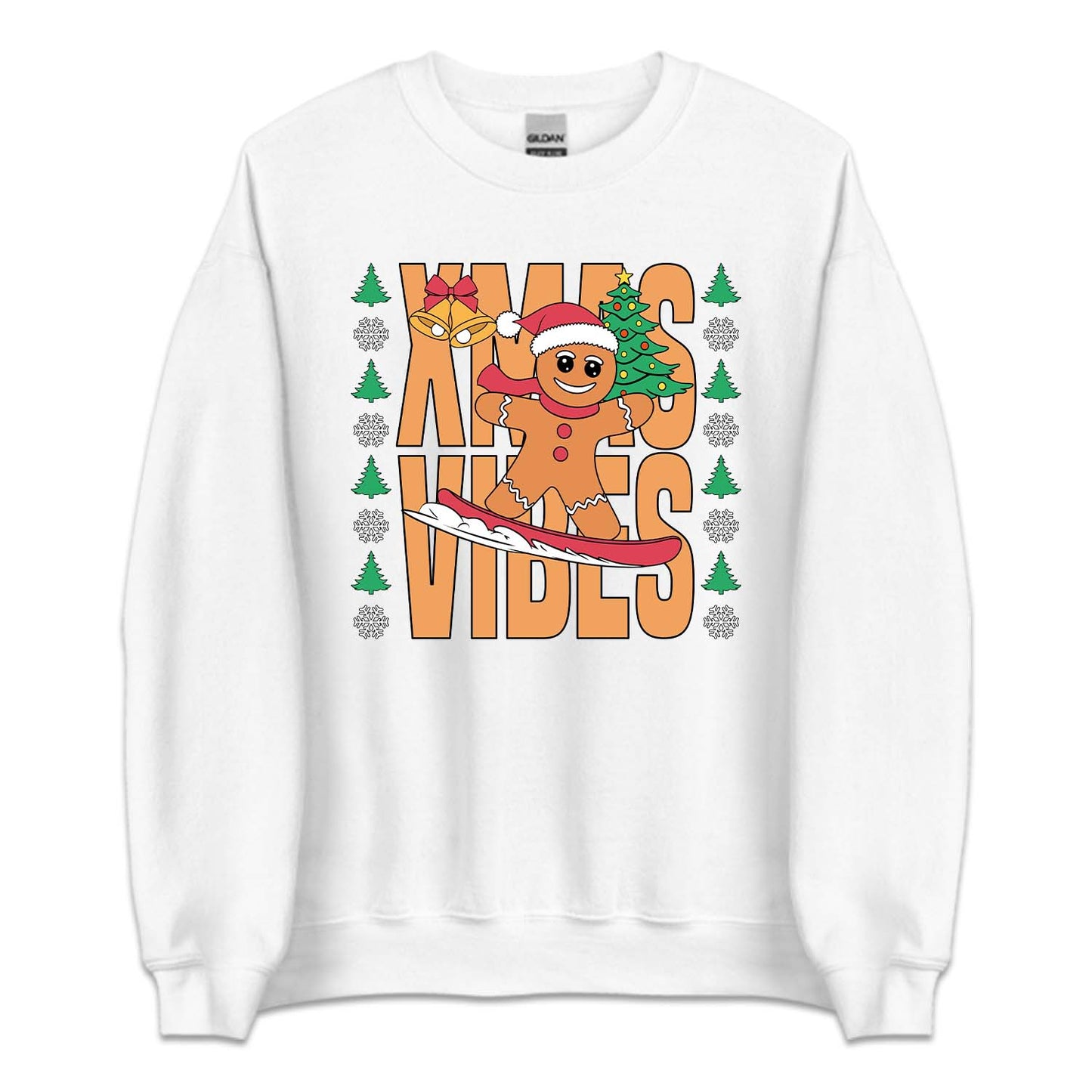 Christmas Gingerbread Man Snowboarding Xmas Vibes | PRODUCT CODE: GNRBDMSWNO