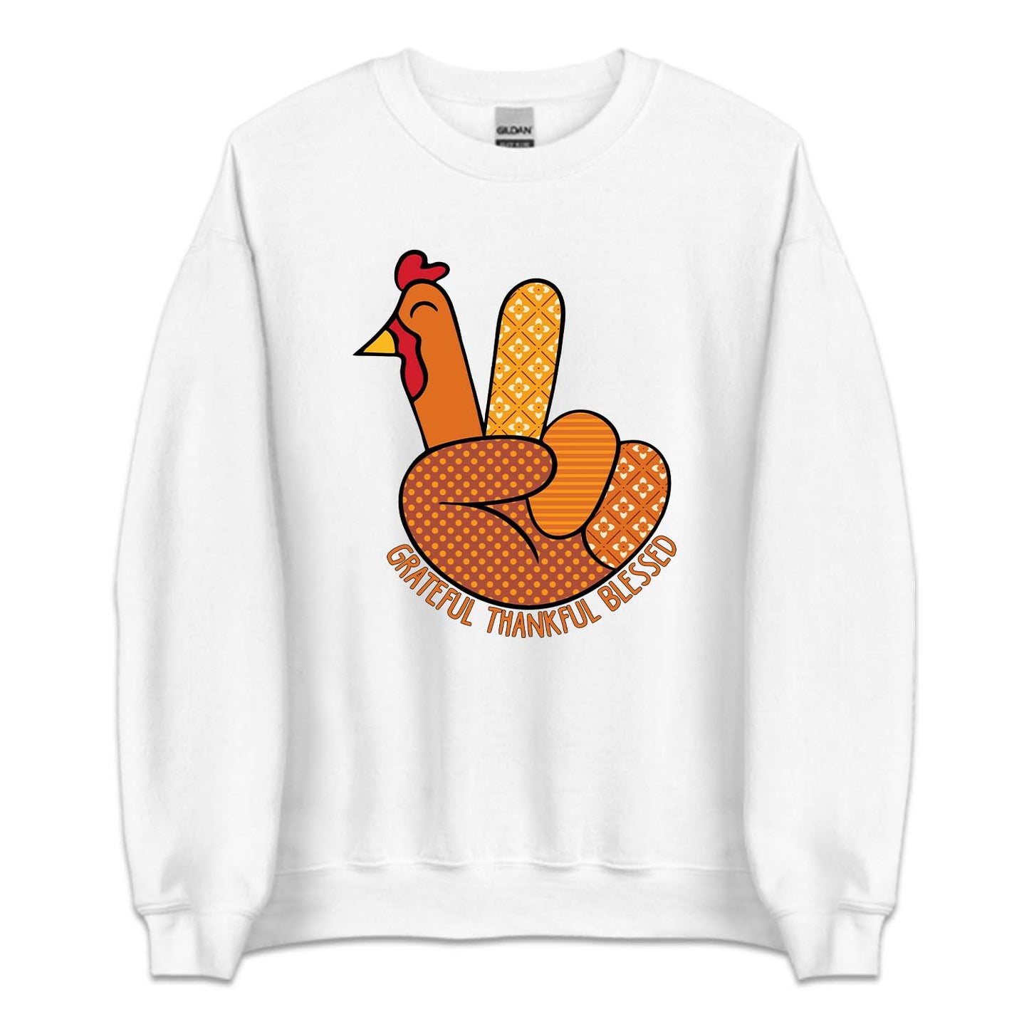 Thanksgiving Turkey Peace Sign Grateful Thankful Blessed | PRODUCT CODE: GRFTHNKBLSP