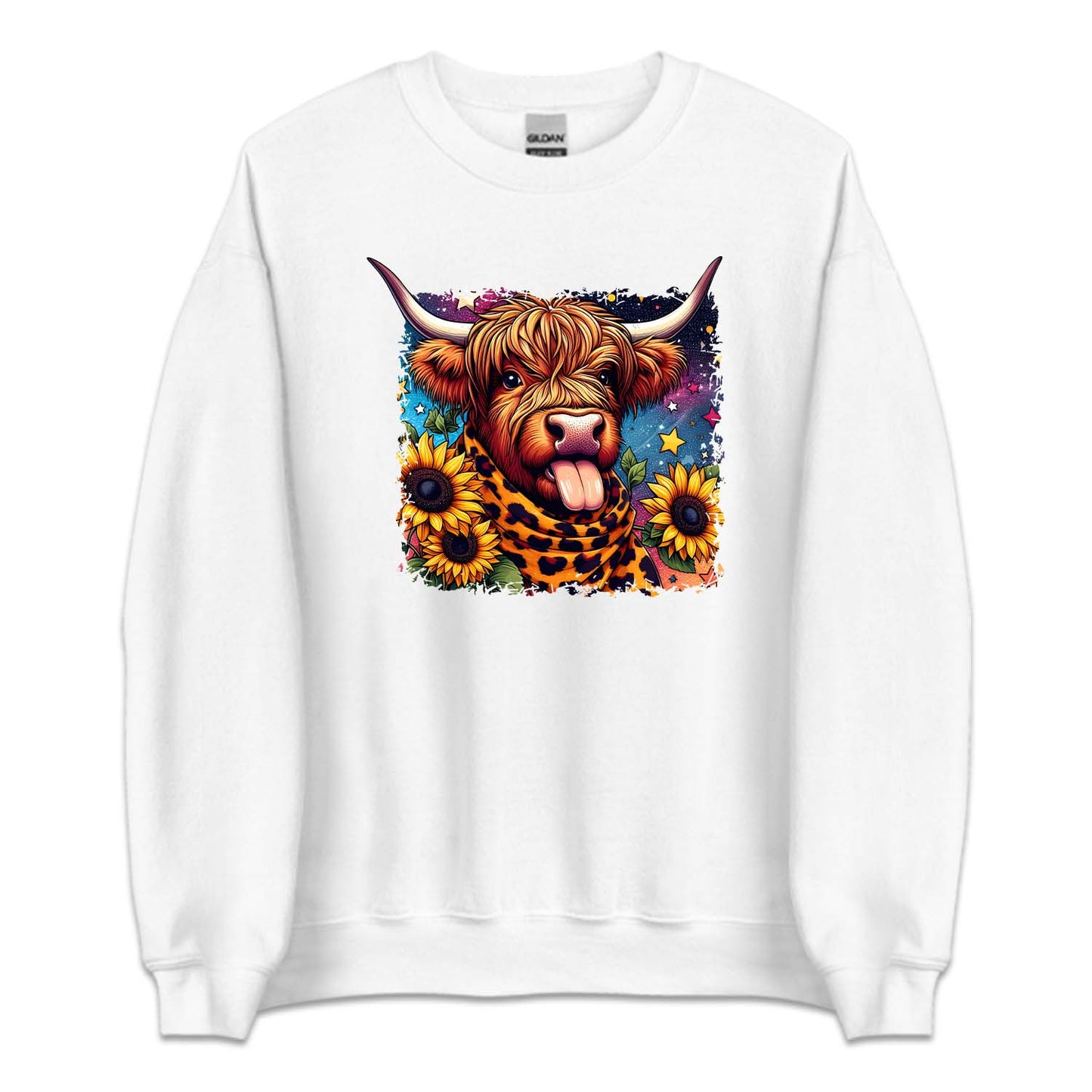 Highland Cow with Sunflowers Farm Animal | PRODUCT CODE: HGLNDACWOS