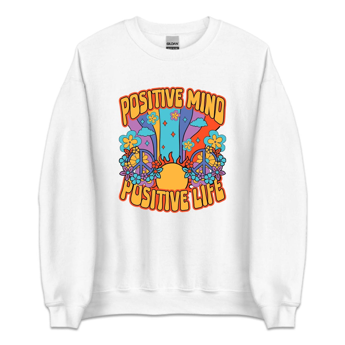 Retro Groovy Vibes Positive Mind Positive Life | PRODUCT CODE: PSTVMNDPLFE
