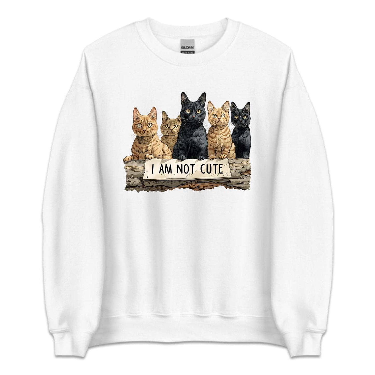 I Am Not Cute Sign Funny Five Cats | PRODUCT CODE: FVCTIMNTCG