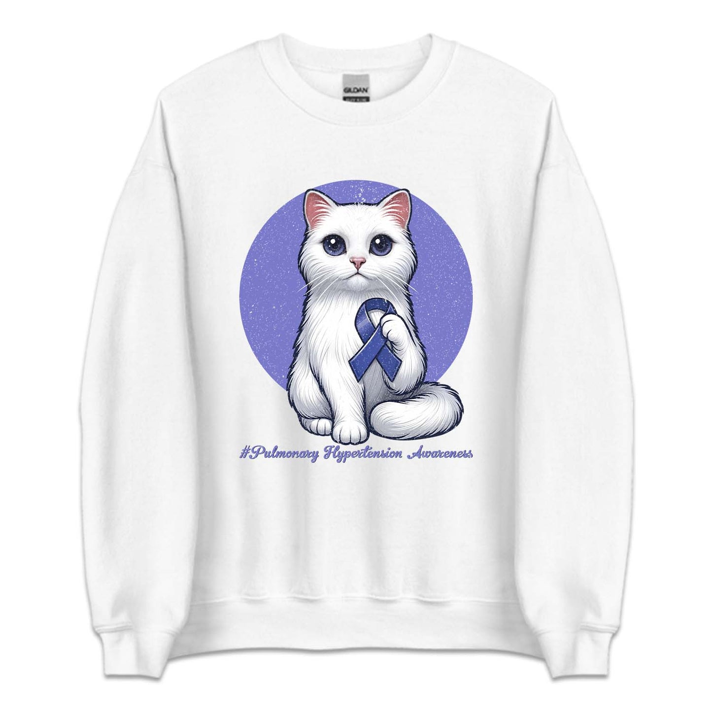 Pulmonary Hypertension Awareness Cat Holding Purple Ribbon | PRODUCT CODE: PLHPRTNSAW