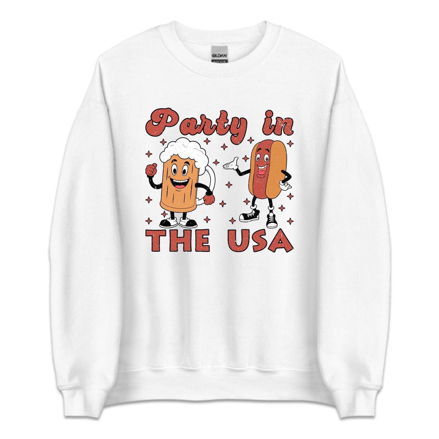 Party In The USA Hot Dog And Beer Drinking 4th of July | PRODUCT CODE: PRYTNHSAU