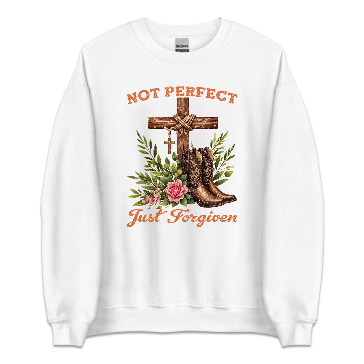 Not Perfect Just Forgiven Wooden Cross & Cowboy Boots | PRODUCT CODE: CHRWDNORS