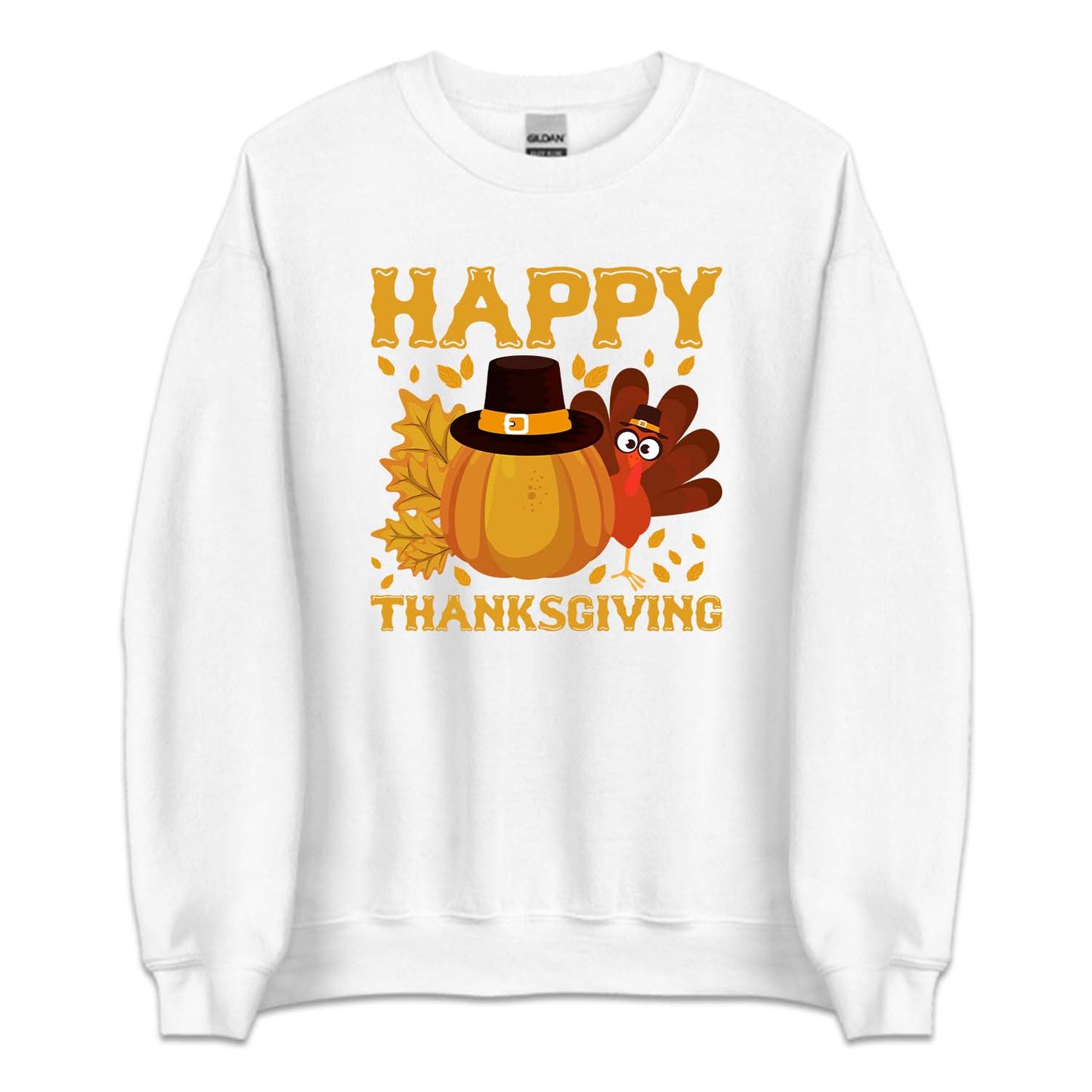 Happy Thanksgiving Pilgrim Pumpkin and Turkey Autumn Holiday | PRODUCT CODE: HPYTHNKPUK