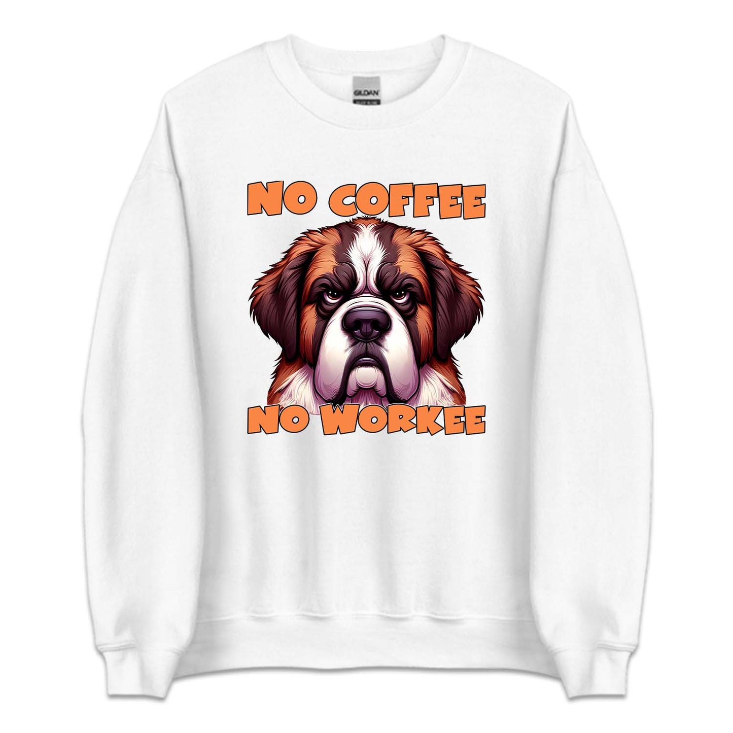 No Coffee No Workee Angry St. Bernard Dog | PRODUCT CODE: NCFEWRKANS