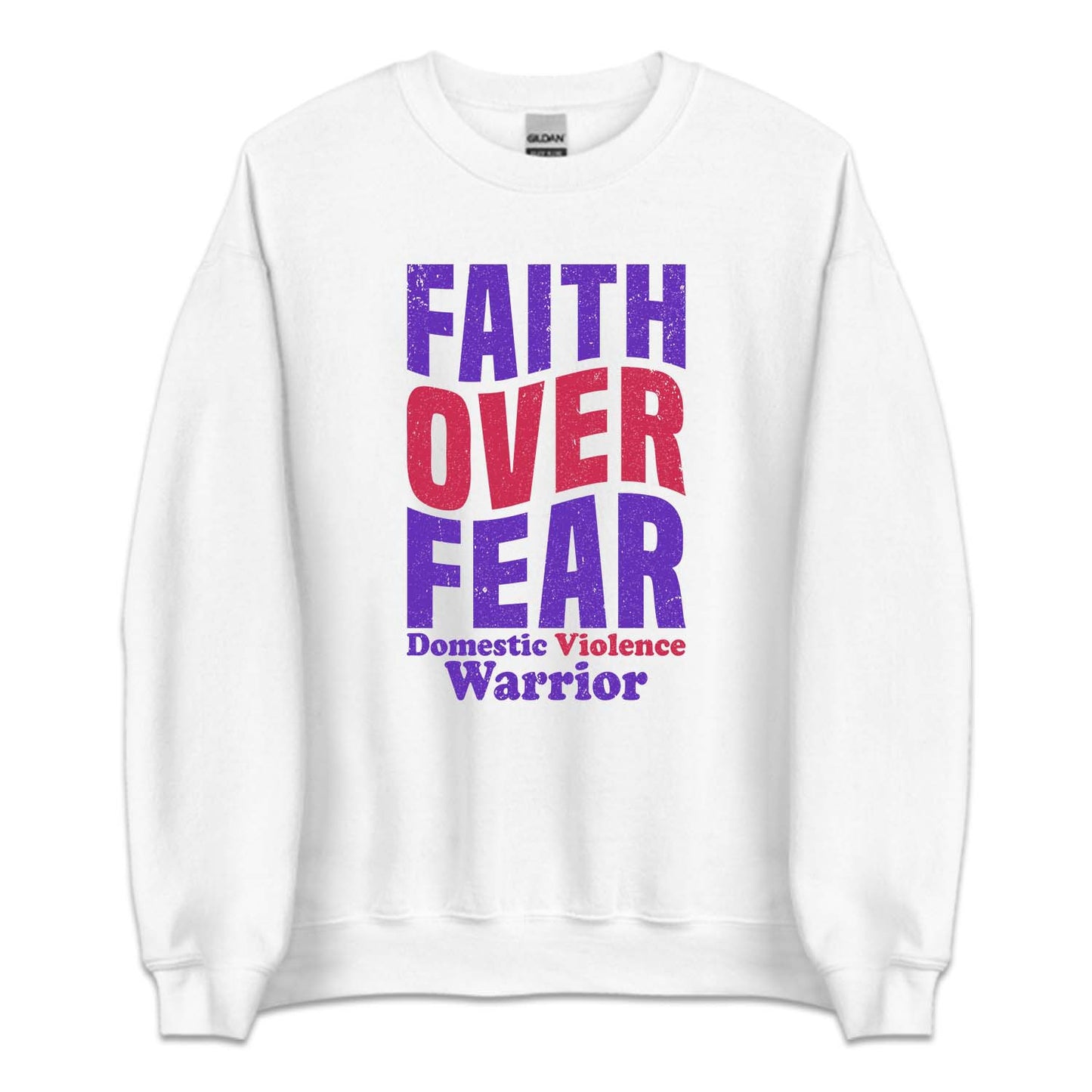 Domestic Violence Warrior Purple Ribbon Faith Over Fear | PRODUCT CODE: FTHAIVORFAWD