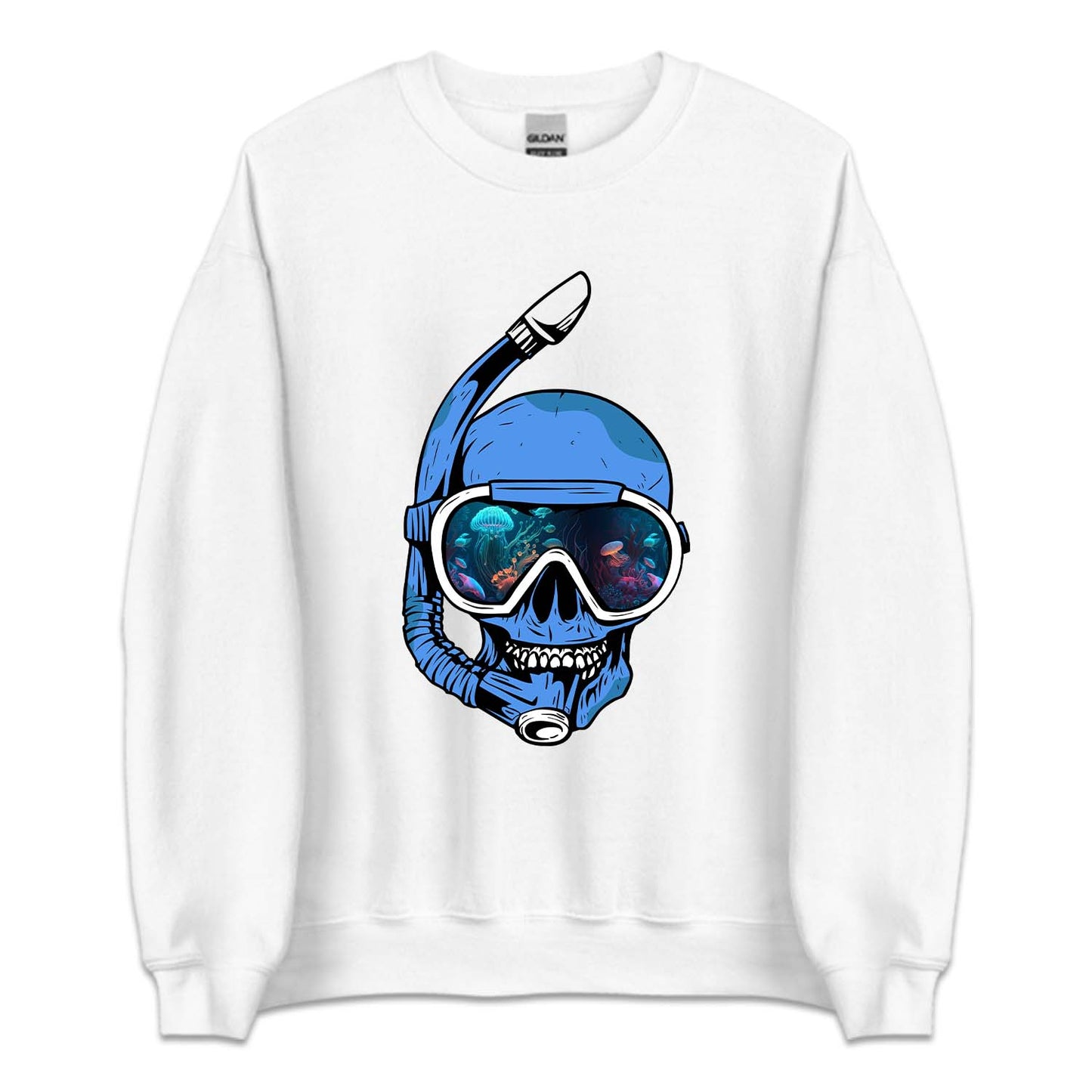 Psychedelic Snorkeling Skull Scuba Diver | PRODUCT CODE: PSYKLUSNO
