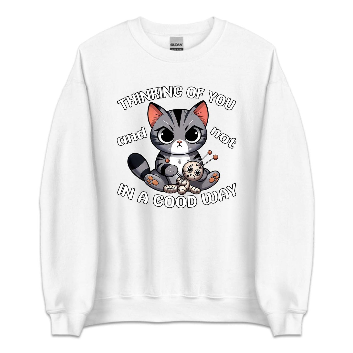 Humorous Cat with Toy Thinking of You and Not in a Good Way | PRODUCT CODE: HMRCTWYOHK