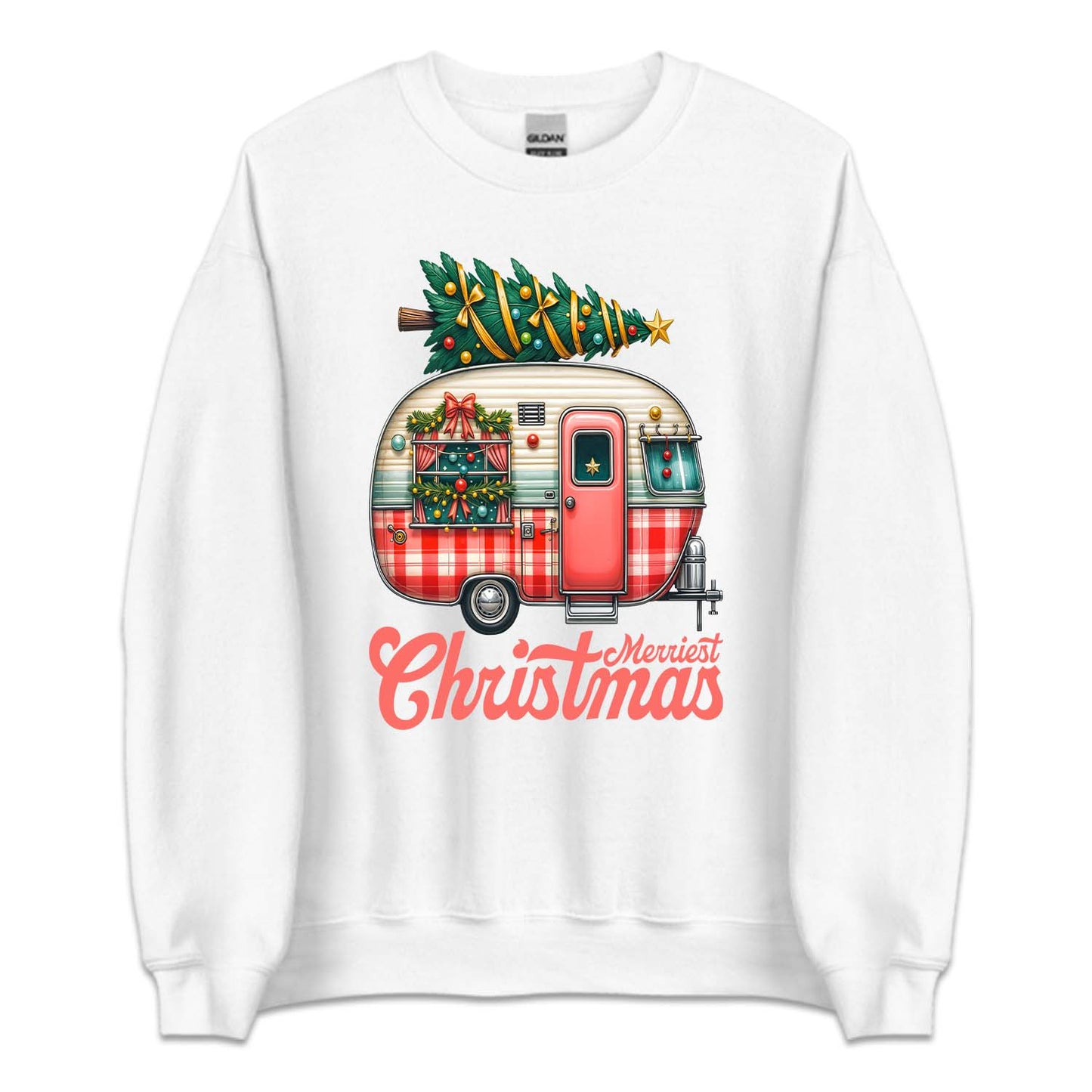 Merriest Christmas Holiday Road Trip Xmas Caravan Tree RV | PRODUCT CODE: MRSTCHMLDY