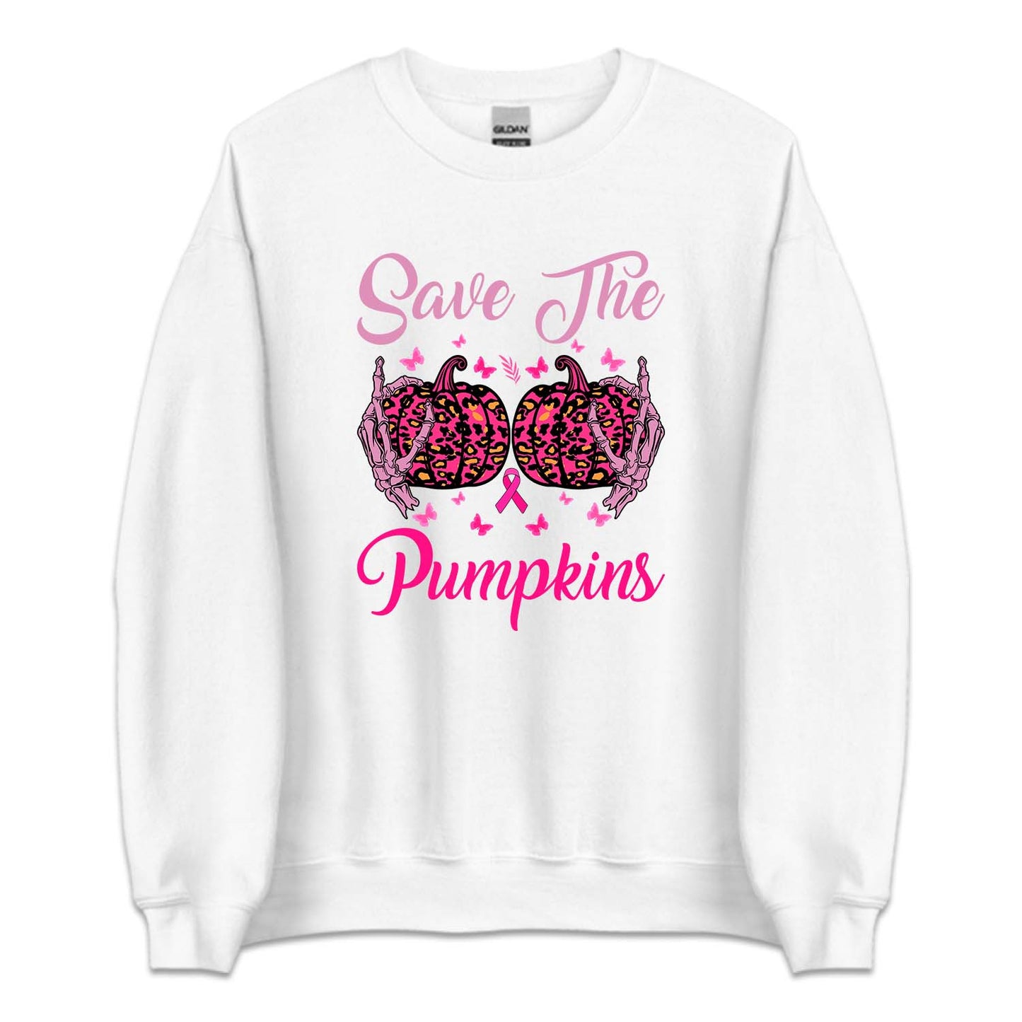 Save The Pumpkins Skeleton Hands Halloween Breast Cancer | PRODUCT CODE: SAHEPKMBRS