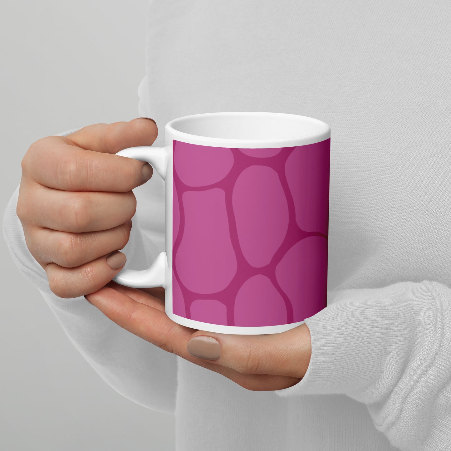 Abstract Pink Pattern White Glossy Mug