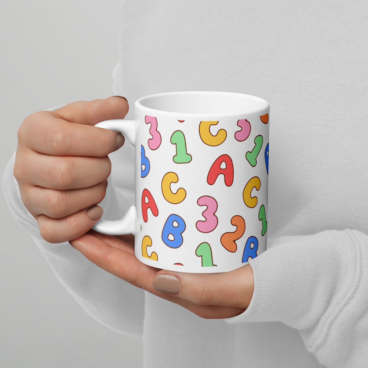 Back To School Season Pattern White Glossy Mug