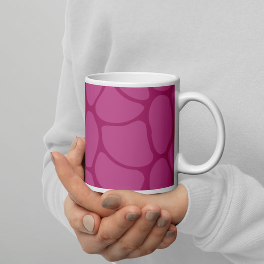 Abstract Pink Pattern White Glossy Mug