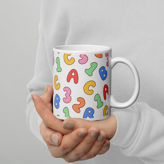 Back To School Season Pattern White Glossy Mug
