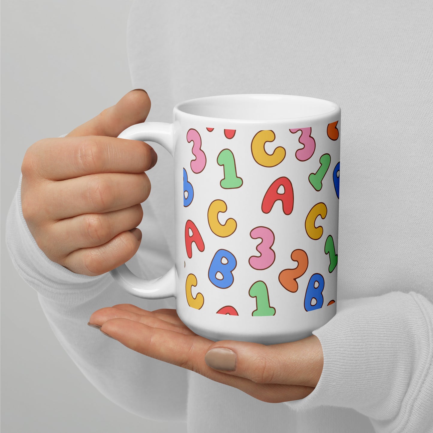 Back To School Season Pattern White Glossy Mug