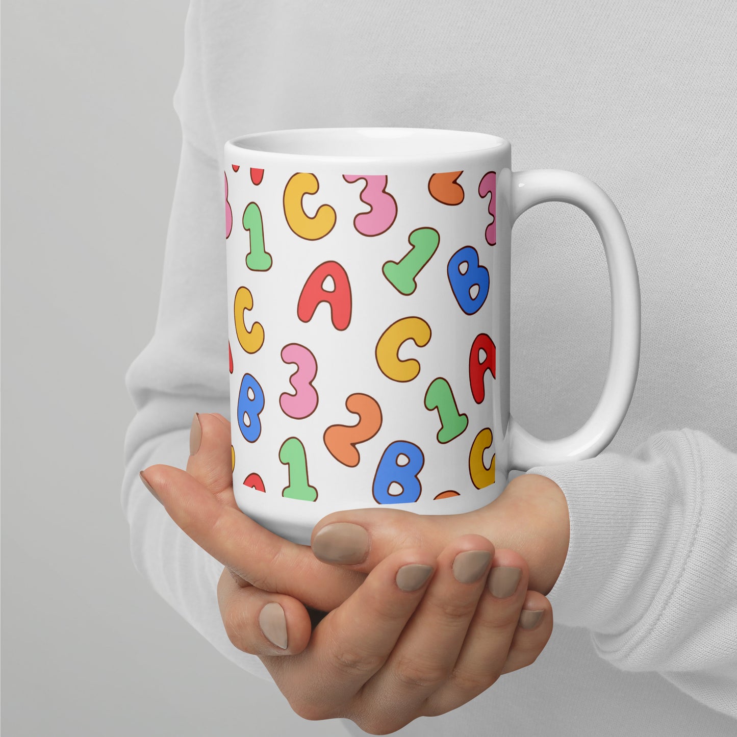 Back To School Season Pattern White Glossy Mug