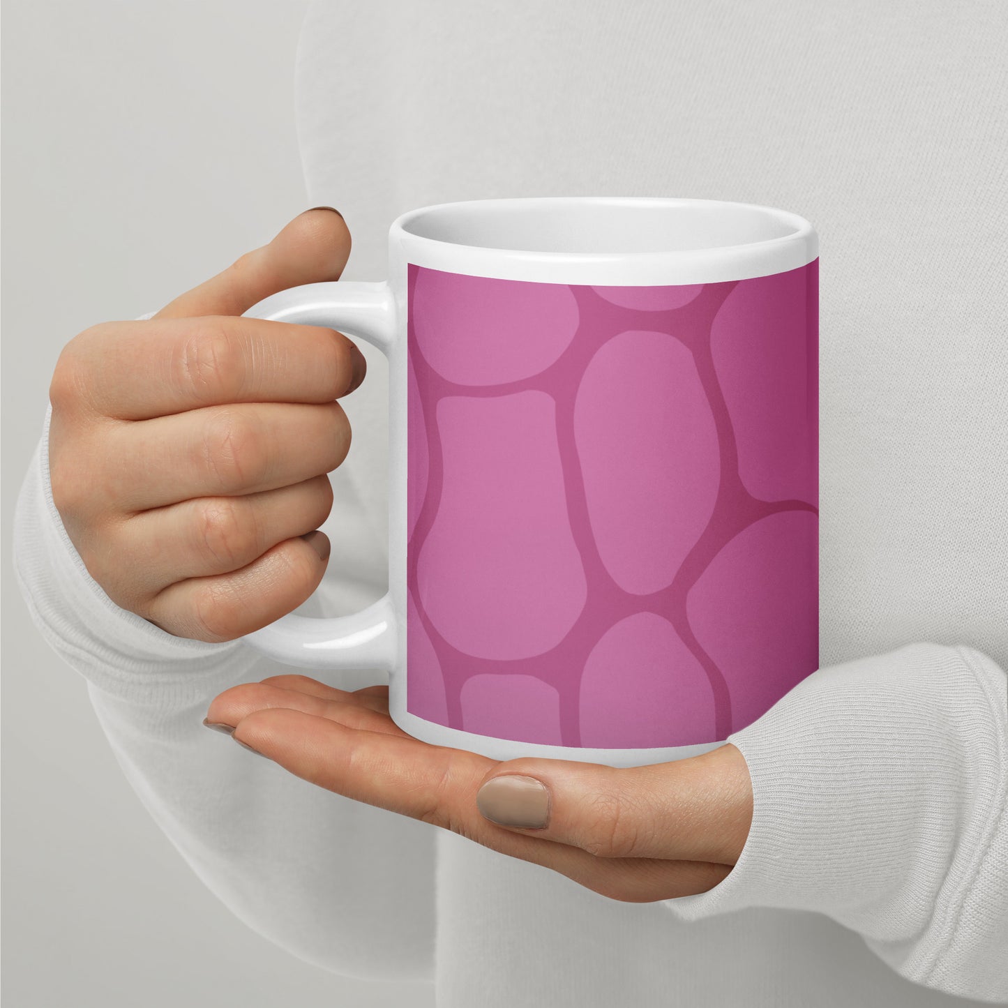 Abstract Pink Pattern White Glossy Mug