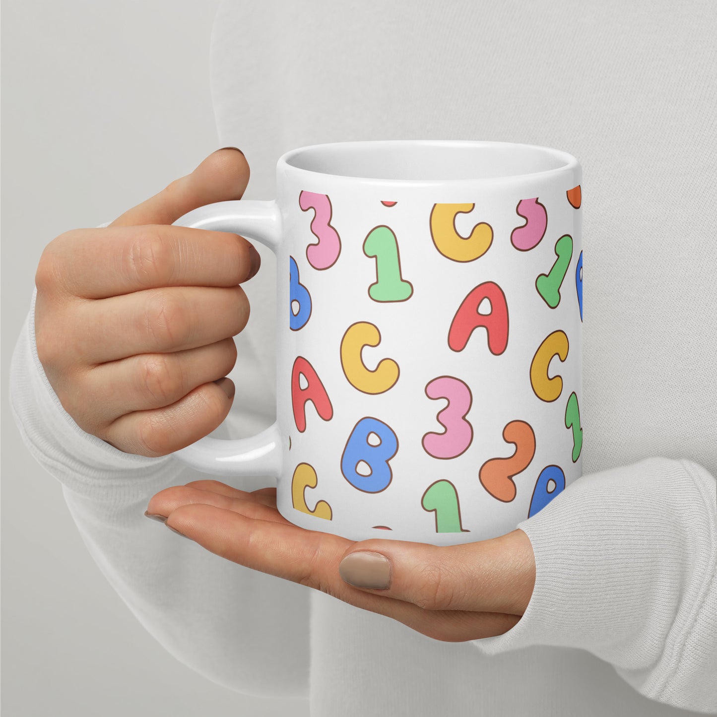 Back To School Season Pattern White Glossy Mug