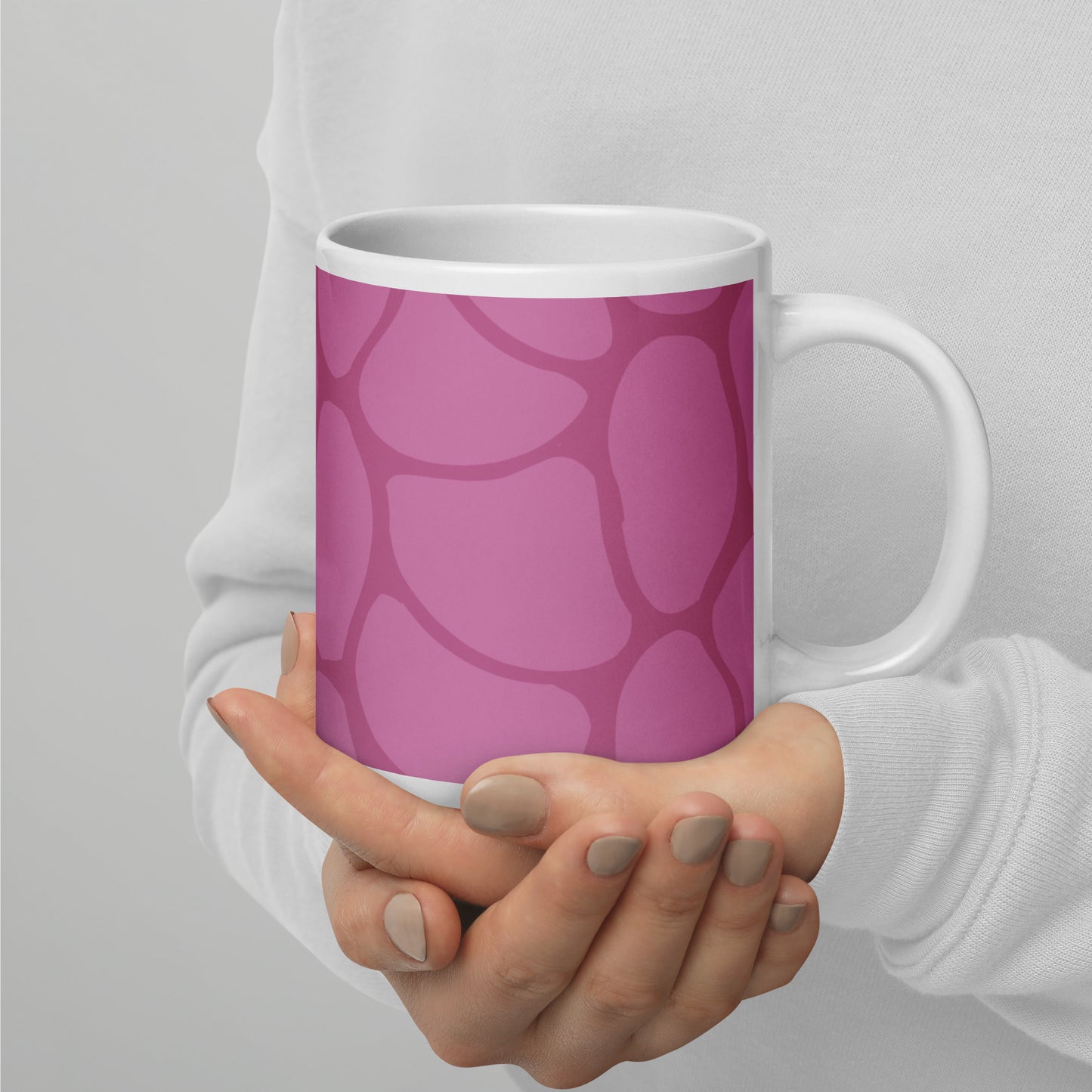 Abstract Pink Pattern White Glossy Mug