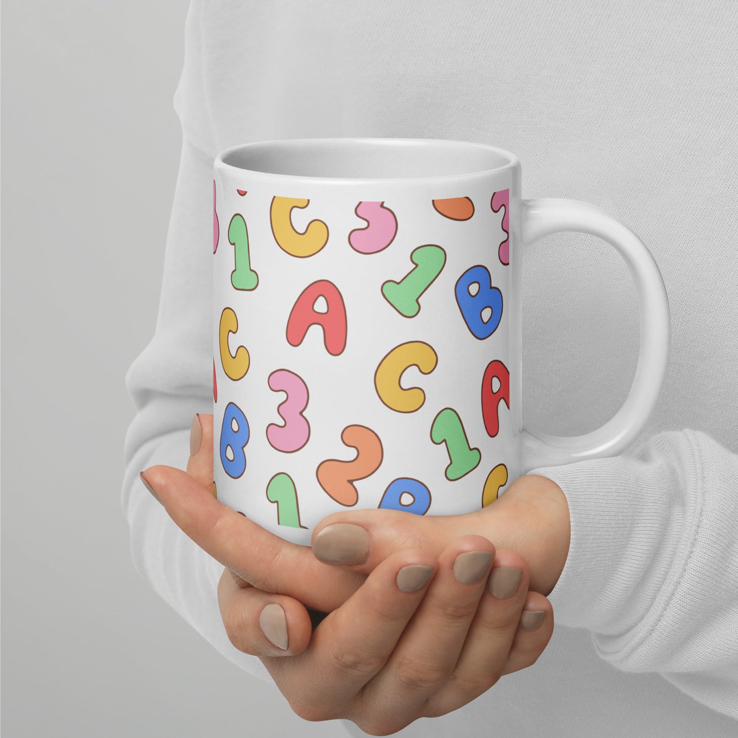 Back To School Season Pattern White Glossy Mug