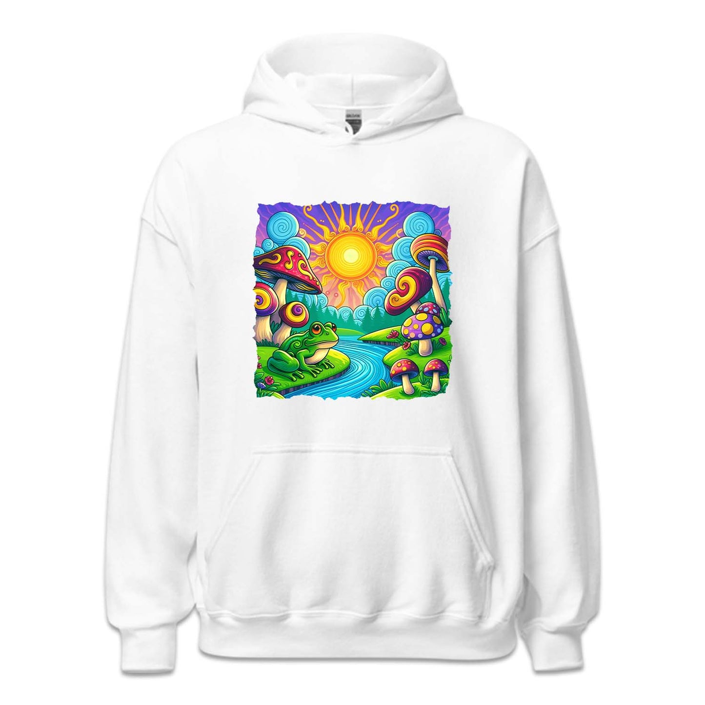 Psychedelic Landscape Mushroom And Frog River | PRODUCT CODE: MSHDRMPSYD