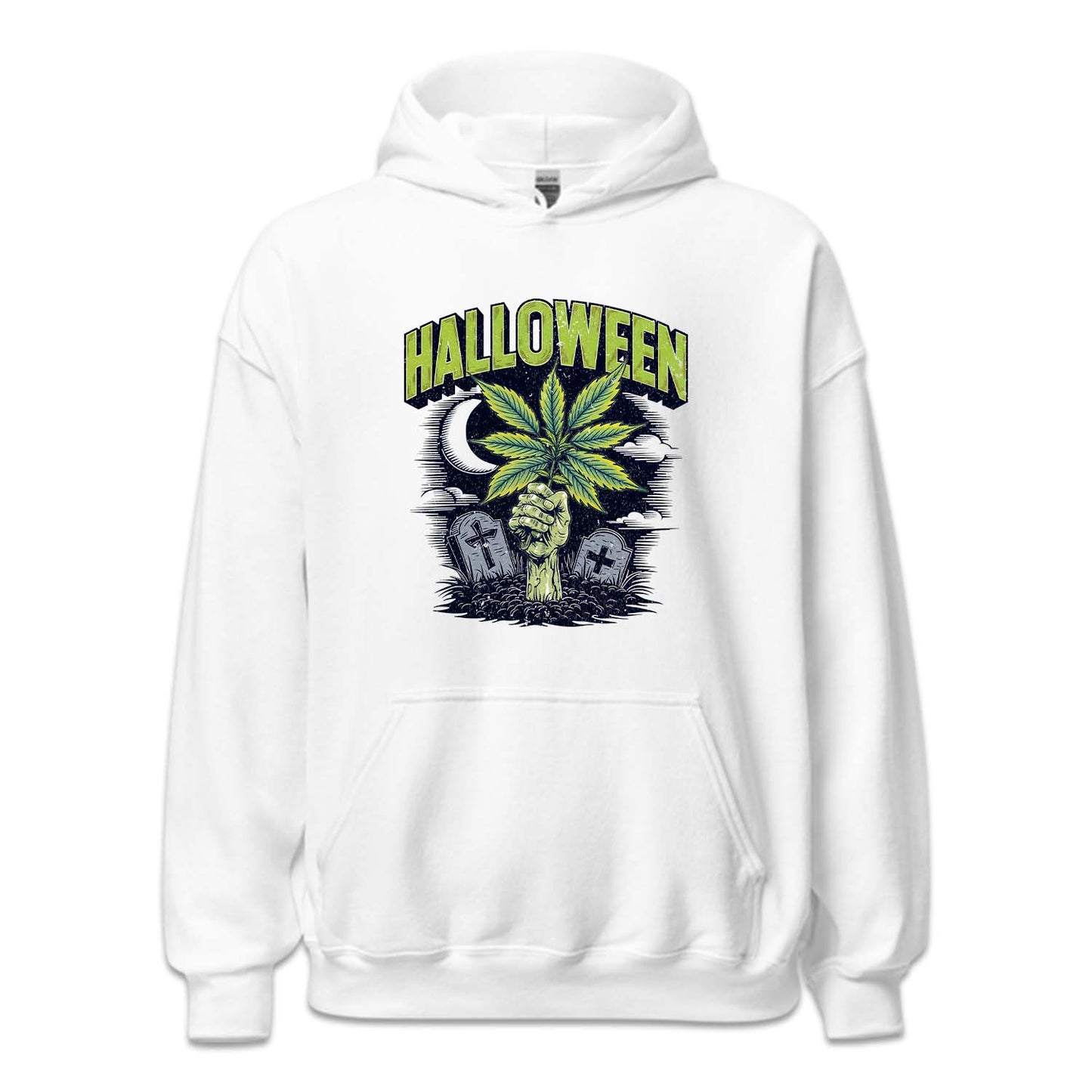 Halloween Cannabis Zombie Hand Holding Weed Leaf | PRODUCT CODE: HLWCNBSZW