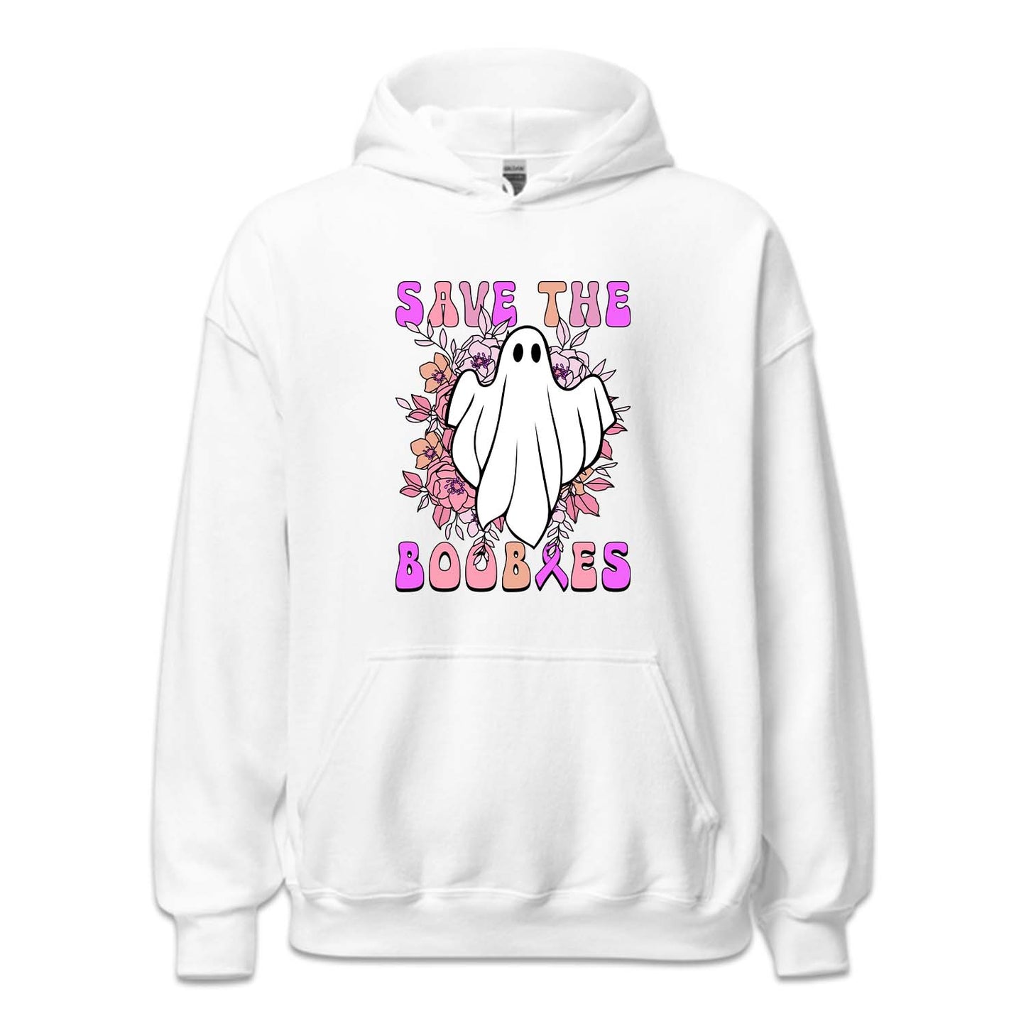 Save The Boobies Ghost With Flowers Halloween Breast Cancer | PRODUCT CODE: SVTHBOISHLB