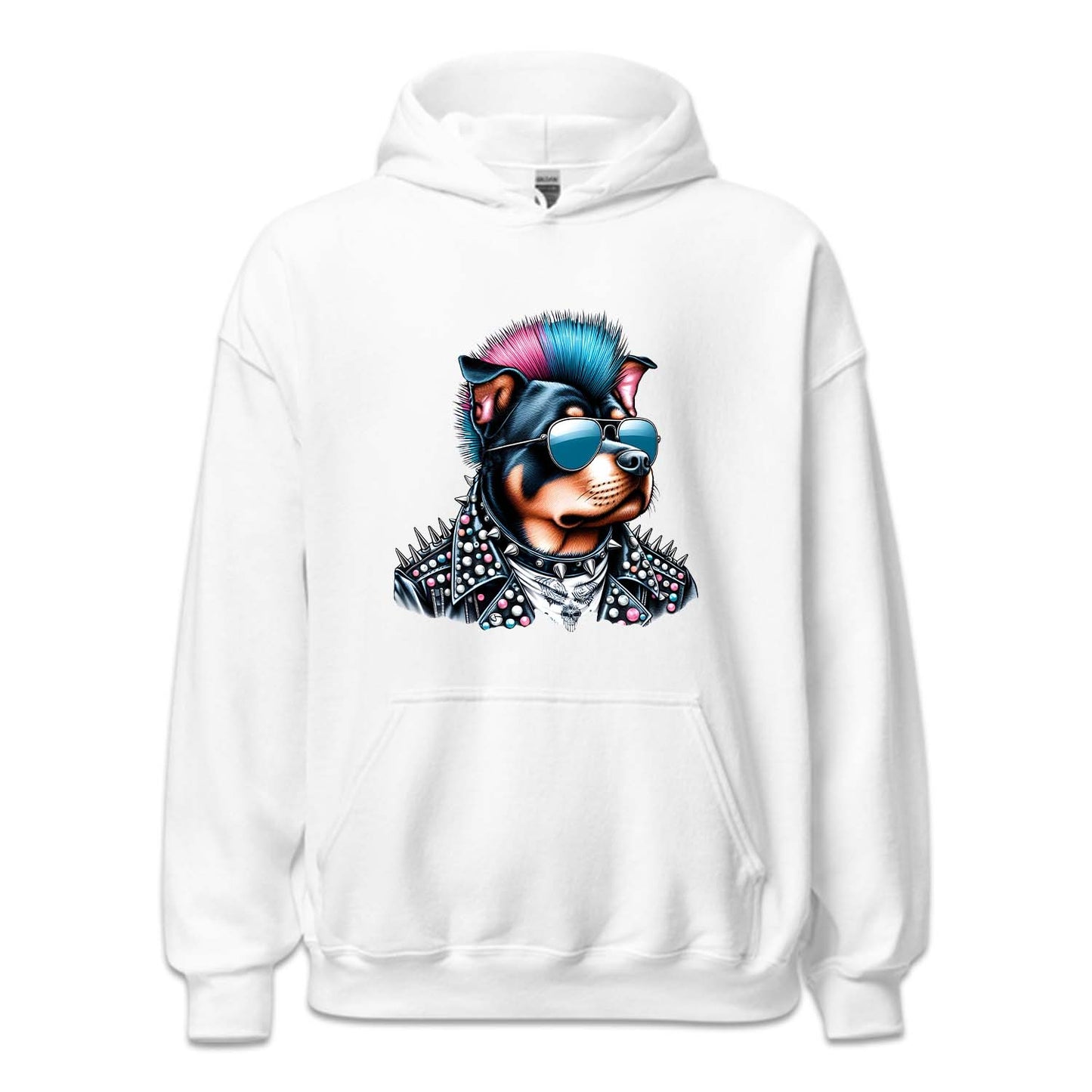 Rottweiler Dog with Sunglasses Spiky Mohawk | PRODUCT CODE: RWTLVRDGKPN