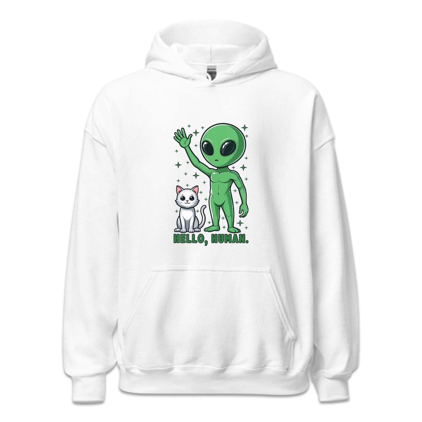 Hello Human Alien and Cat Funny Sci-Fi | PRODUCT CODE: HLUMNALCG