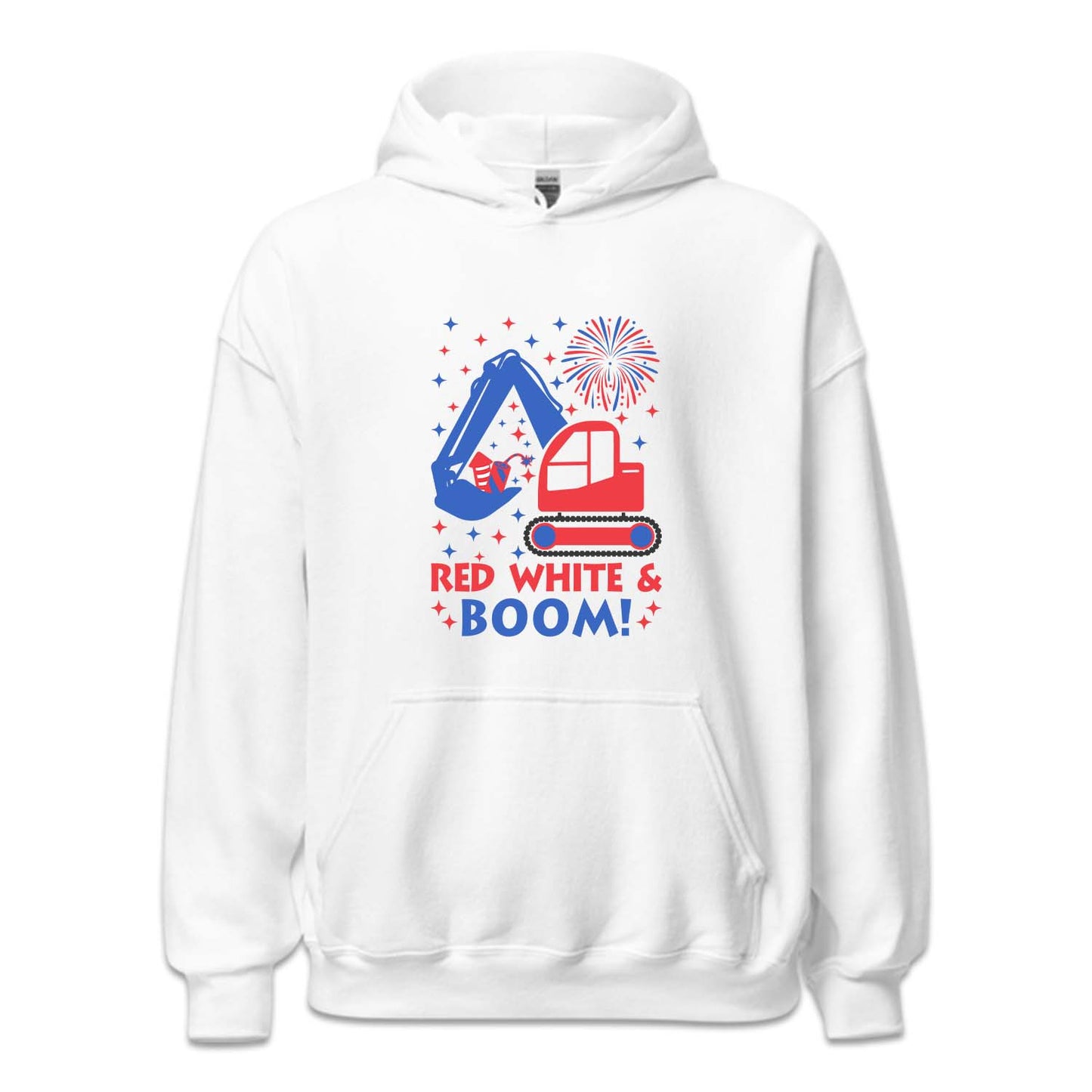 Red White & Boom Patriotic Excavator 4th Of July | PRODUCT CODE: REWHBOFRJ